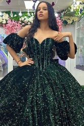 Laila | Shine Like Royalty in Stunning Dark Green Quince Dresses - Dark Green - PromDressClub